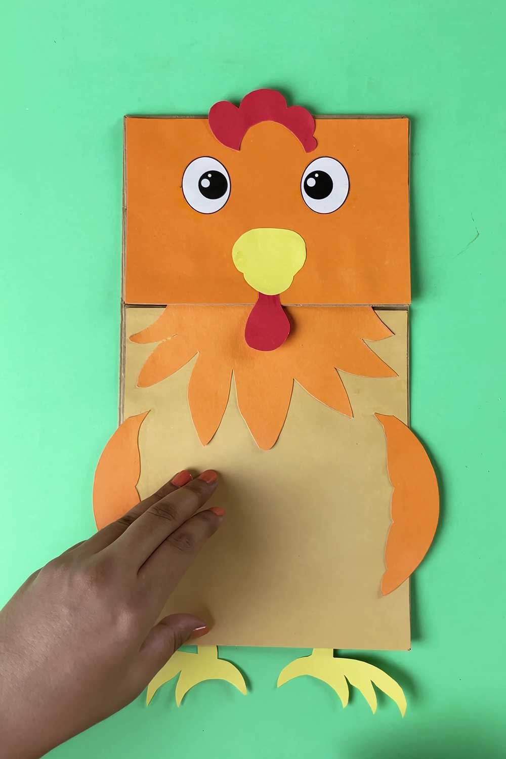 how to make paper bag chicken craft