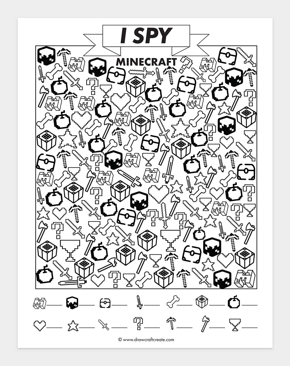 printable i spy minecraft game