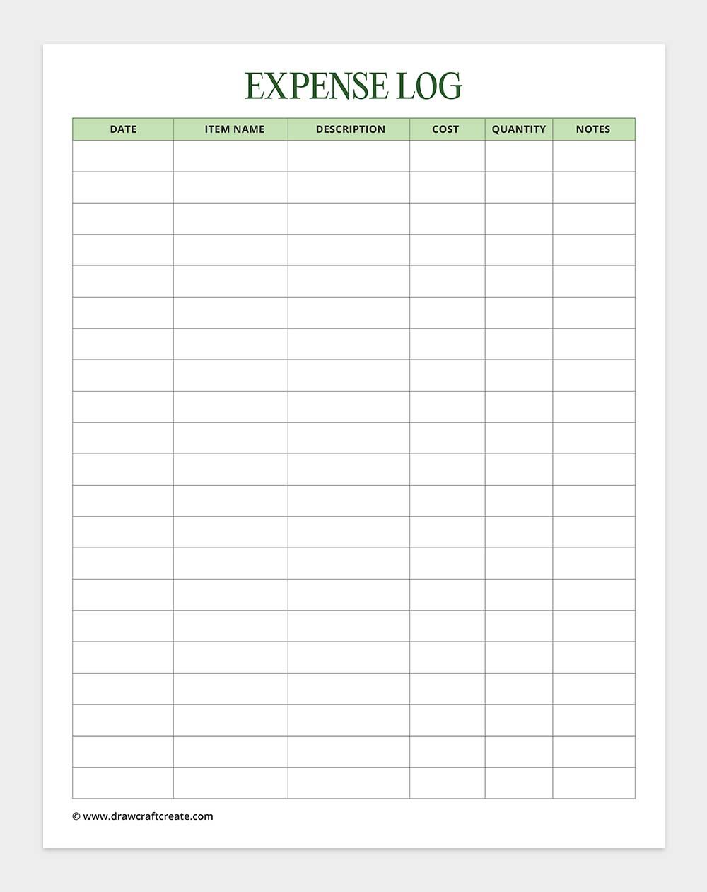 expense log