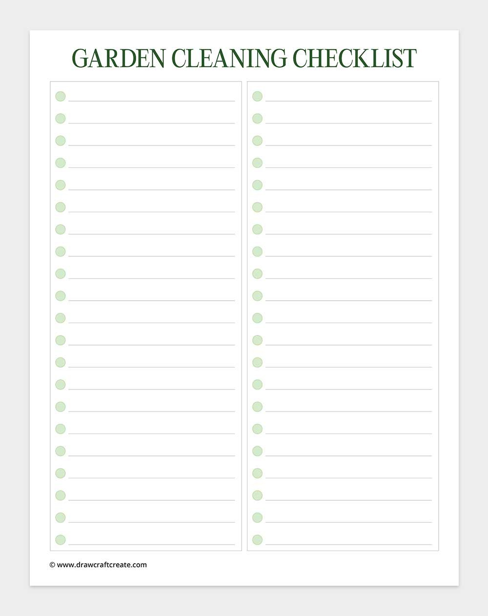 garden cleaning checklist