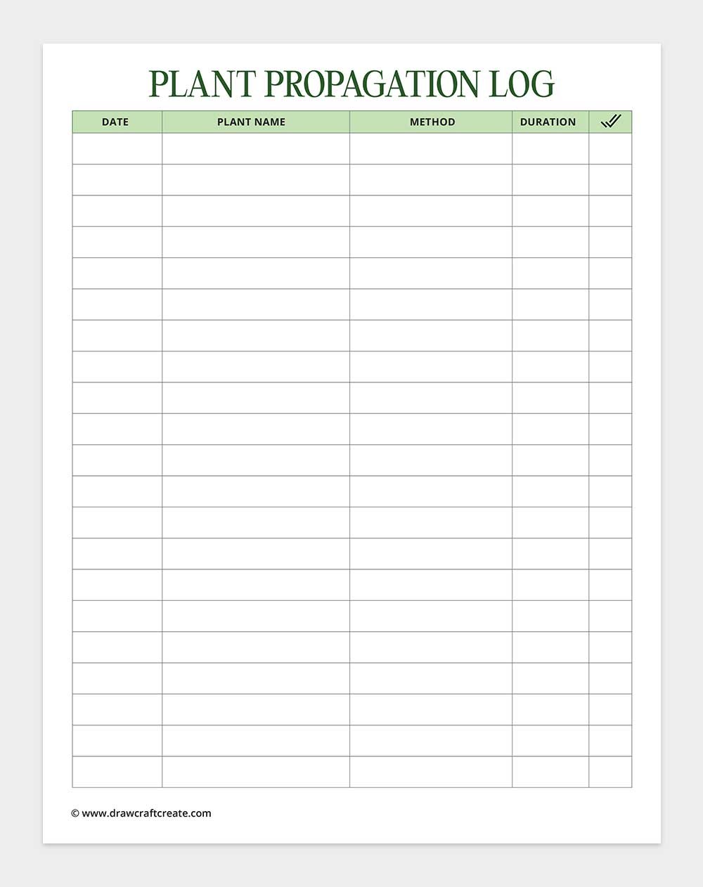 plant propagation log