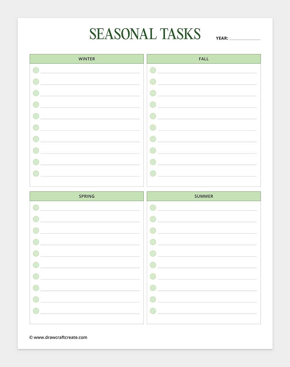 seasonal tasks