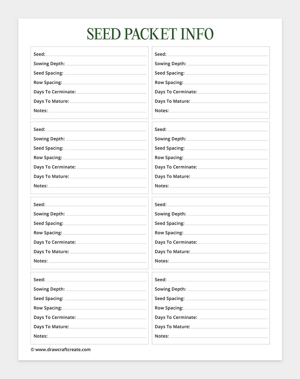 seed packet info