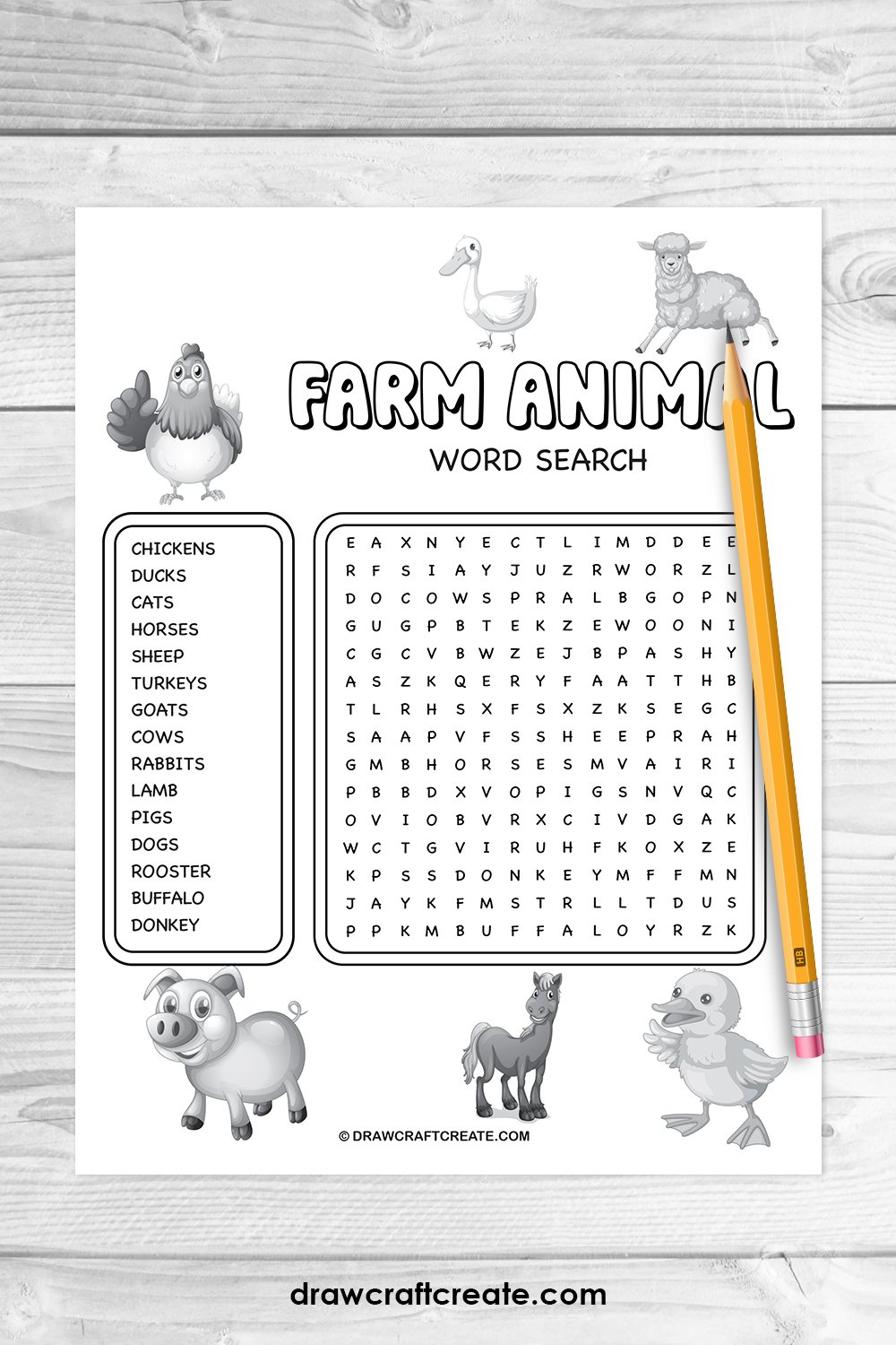 Farm Animals Word Search