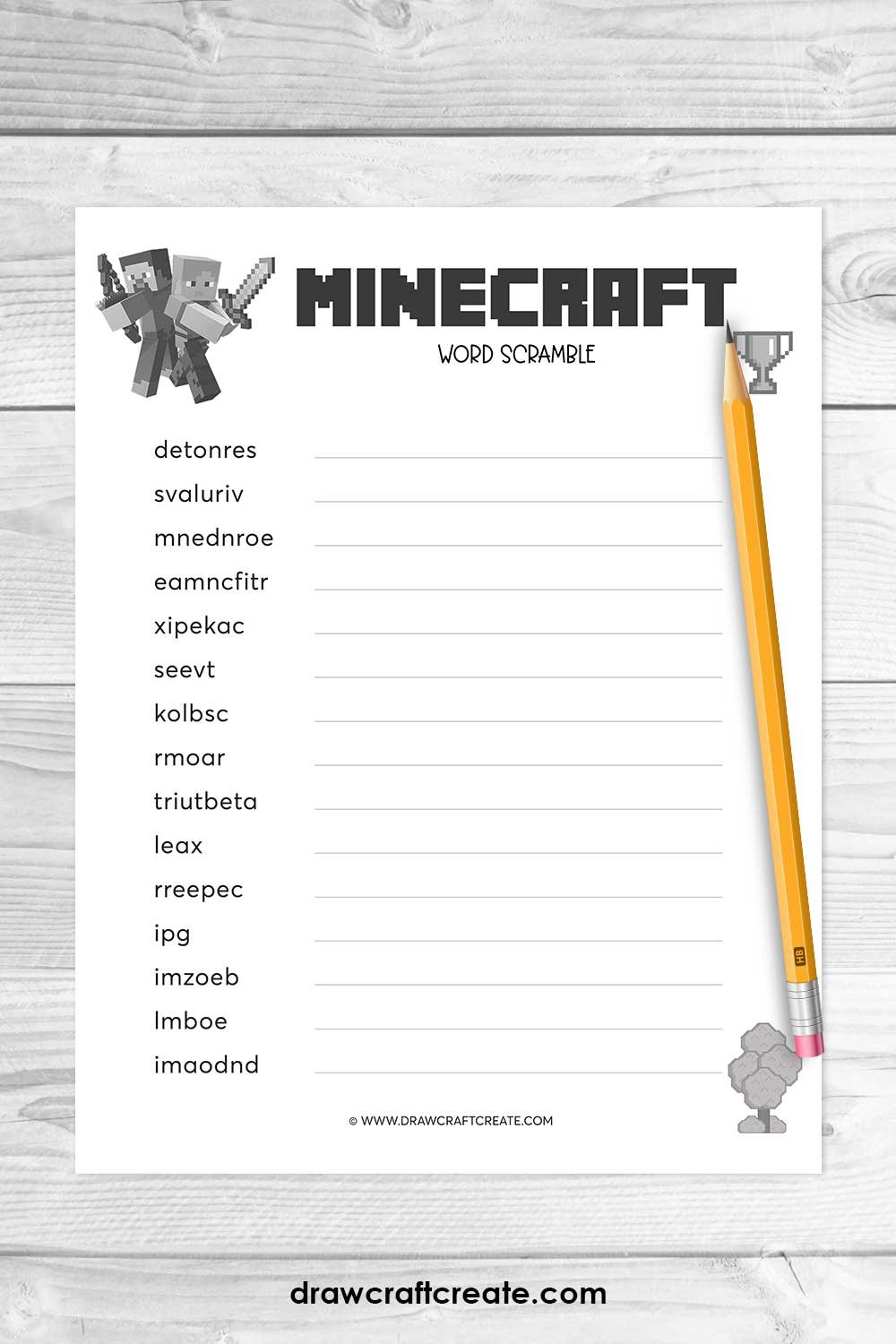 Minecraft Word Scramble