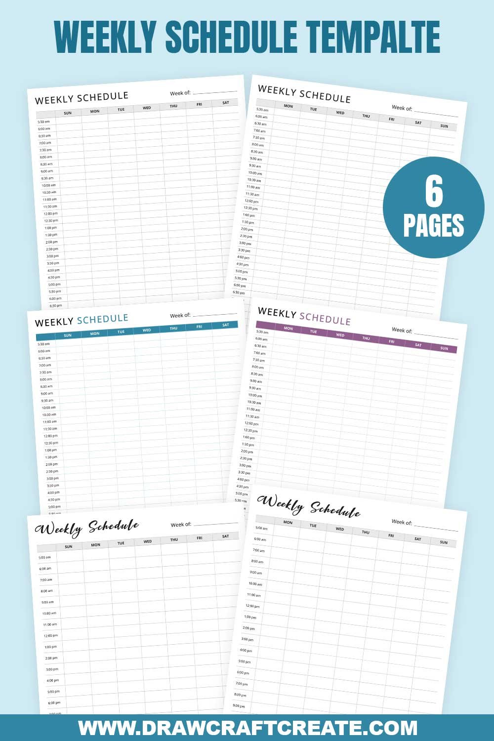 Weekly Schedule Template