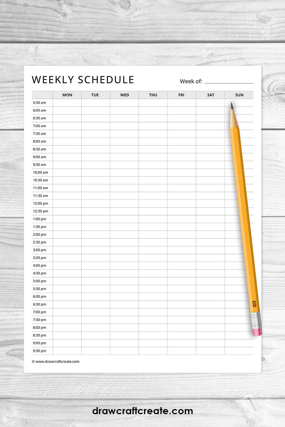 free printable weekly schedule template