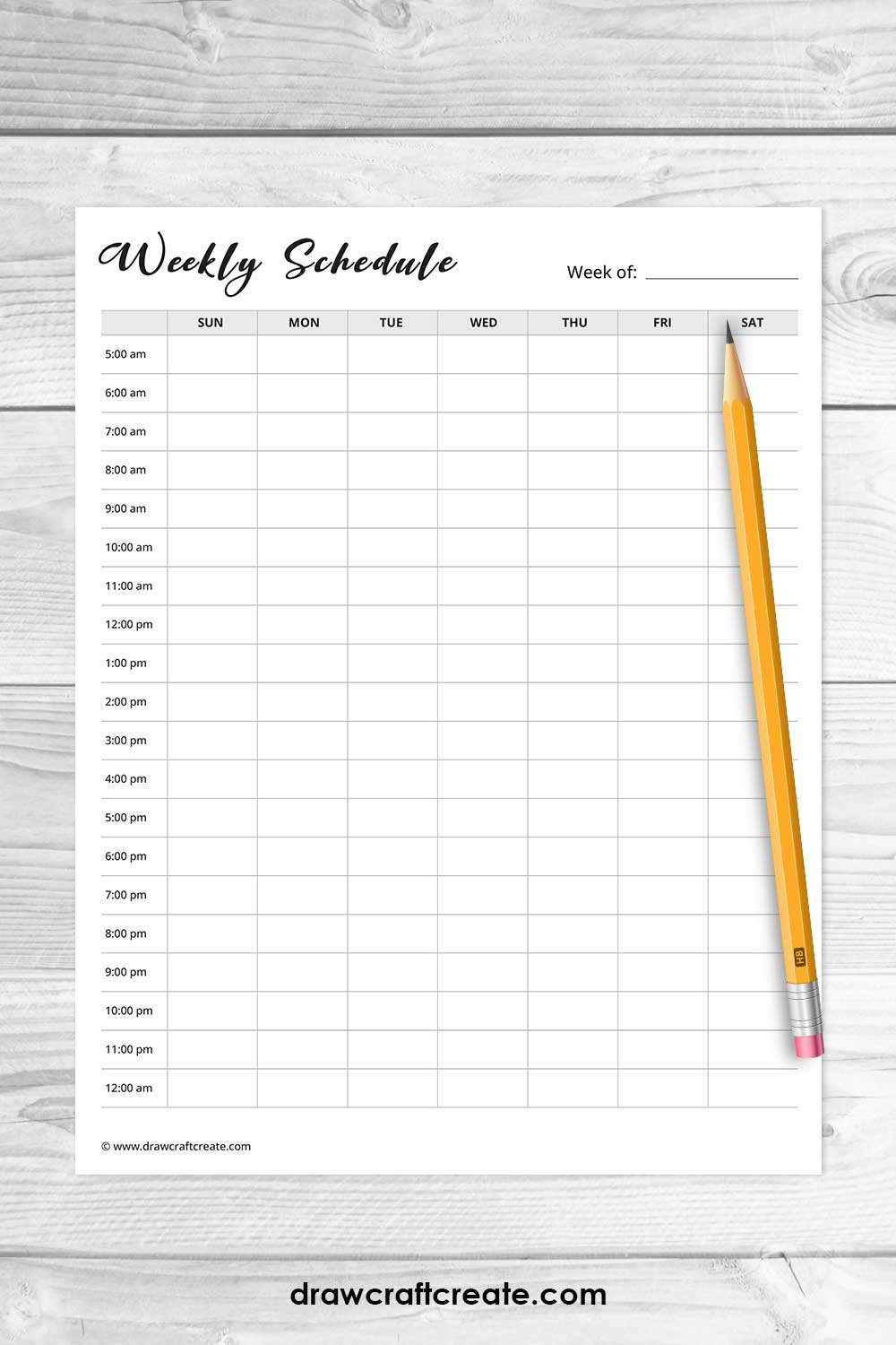 free printable weekly schedule template
