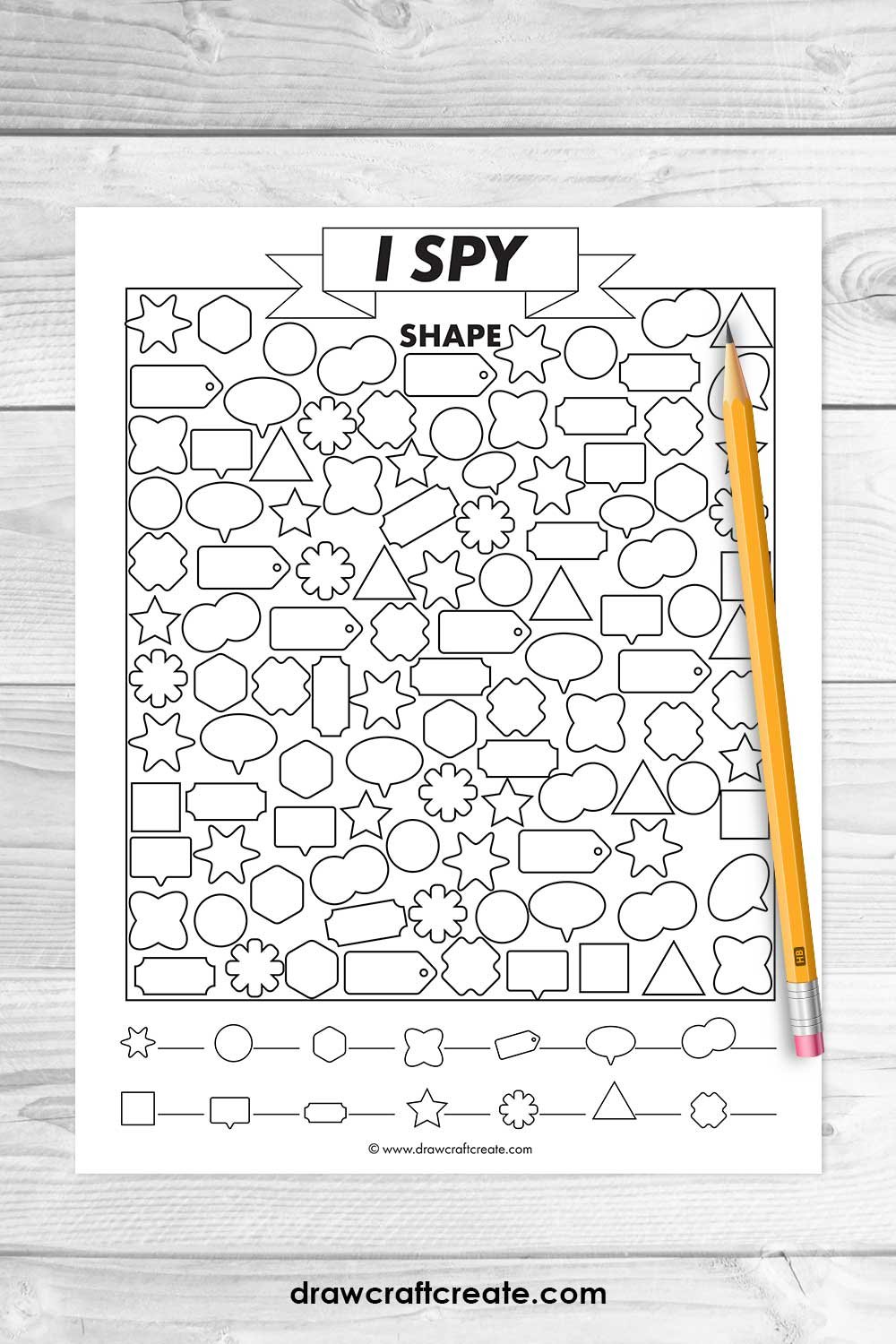 Free Printable I Spy Shape Worksheet - Draw Craft Create