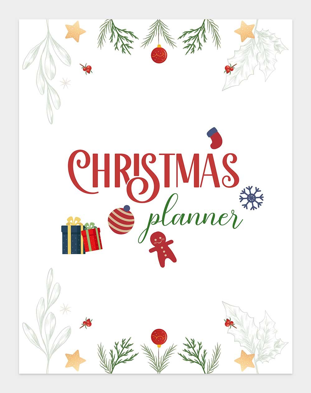 christmas planner cover