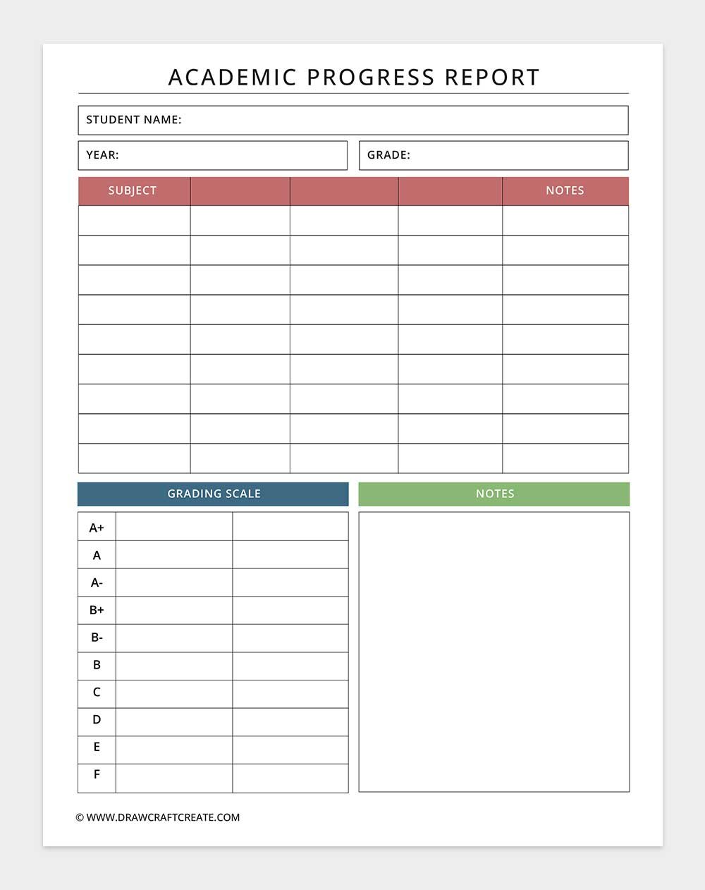 academic progress report
