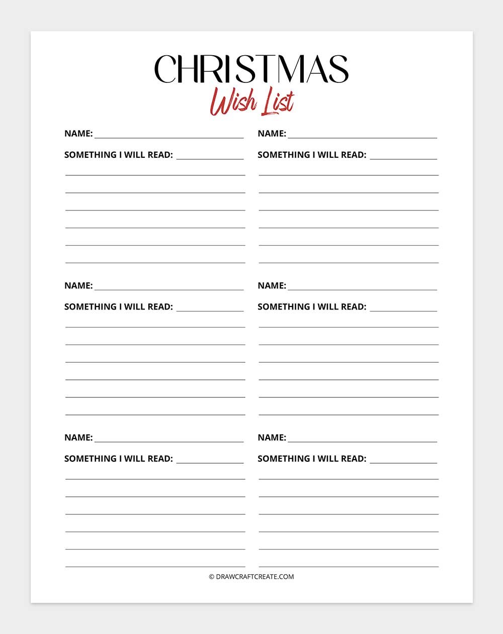 Christmas wish list