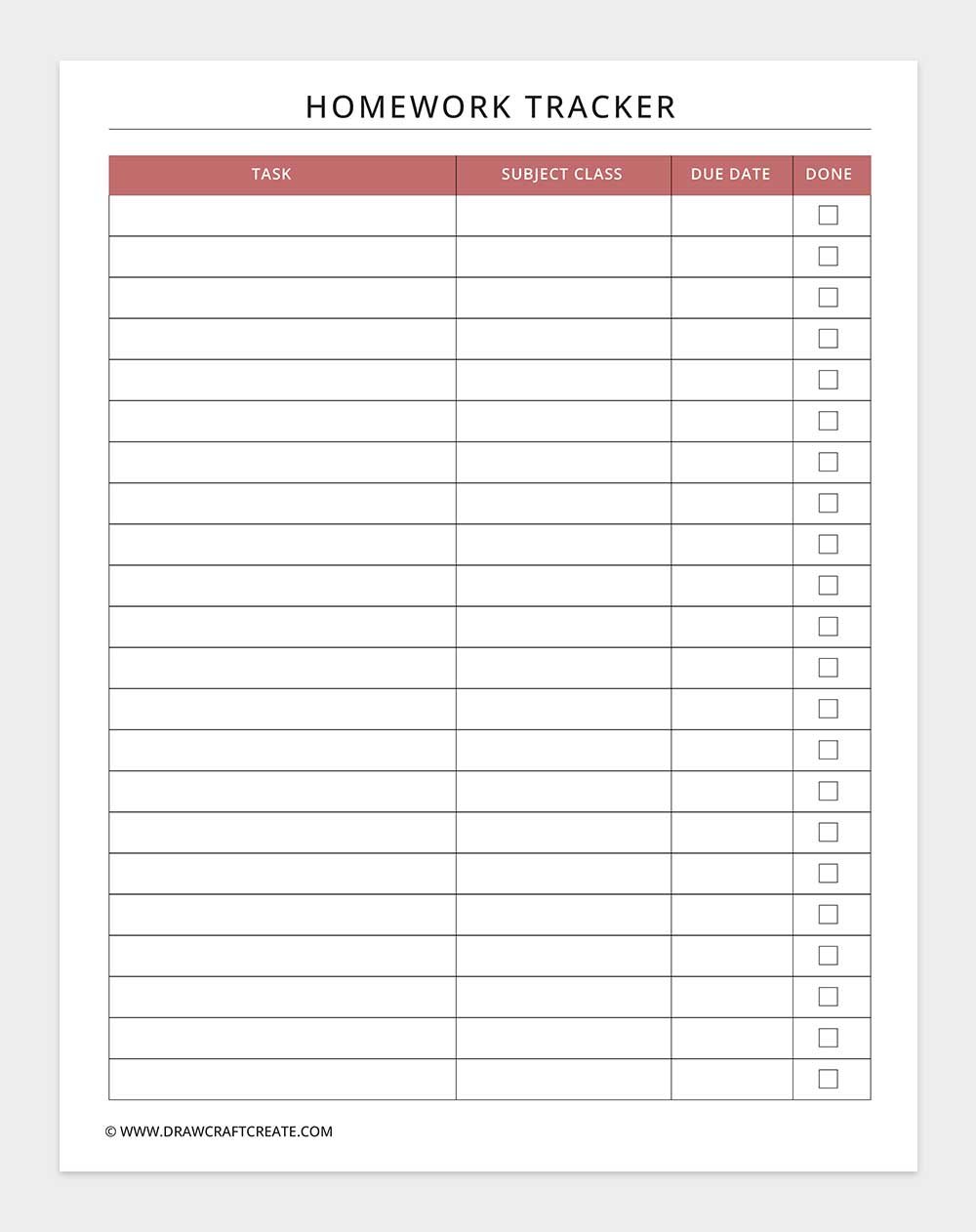 homework tracker
