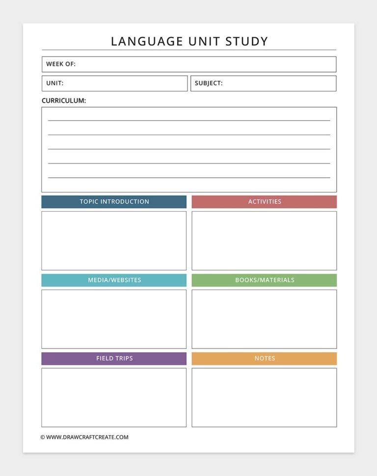 Free Homeschool Planner Printable (40 Pages) - Draw Craft Create