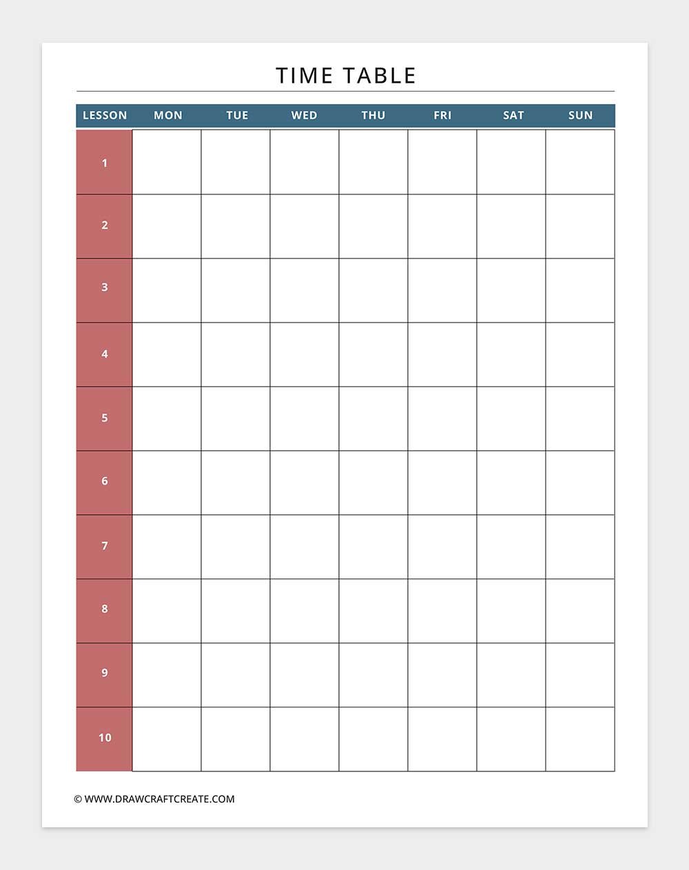 time table
