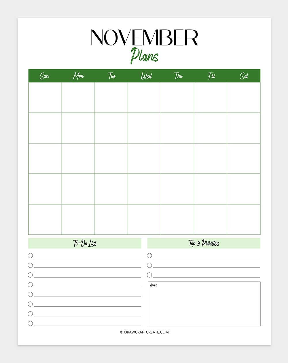 November plans
