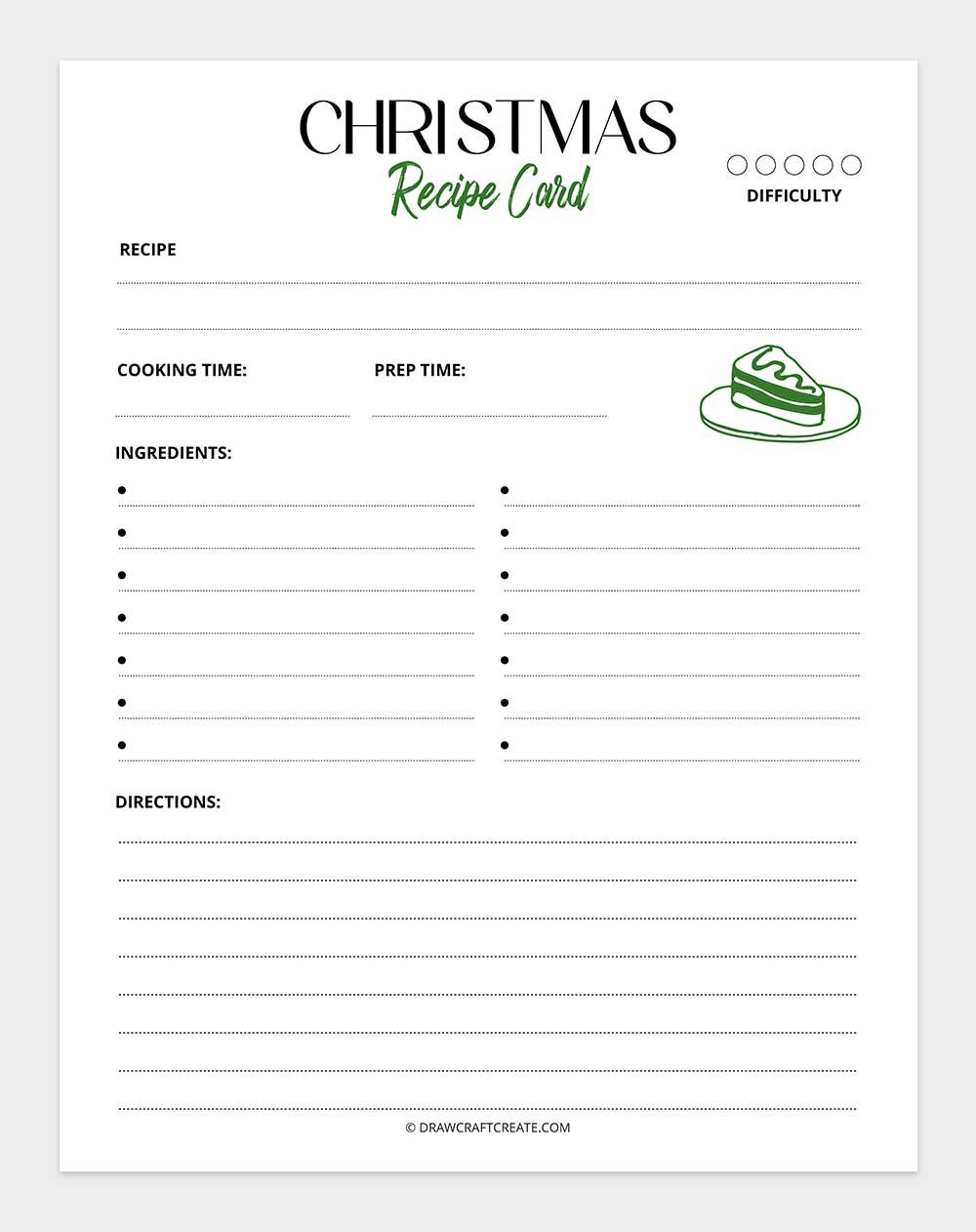 Christmas recipe card