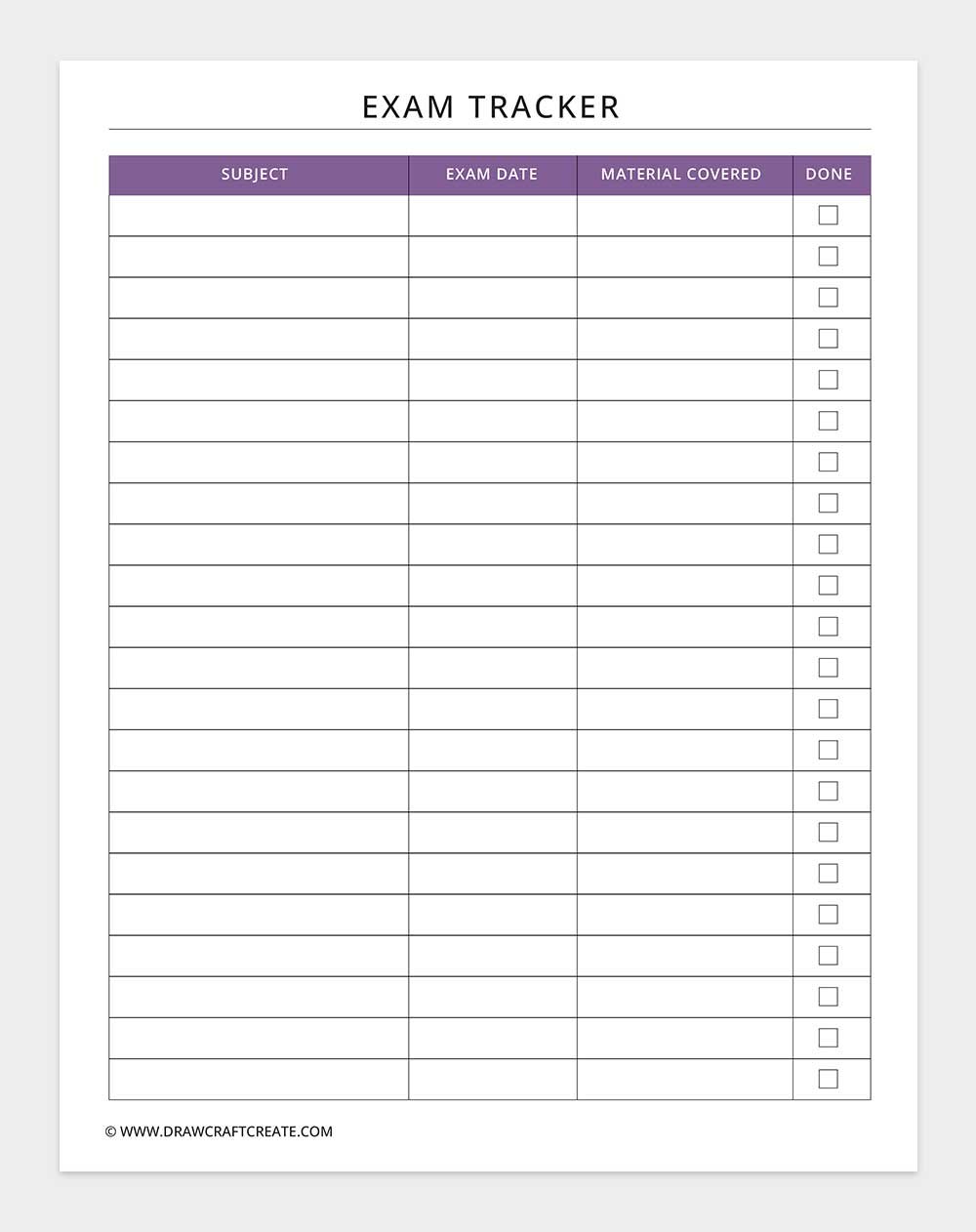 exam tracker