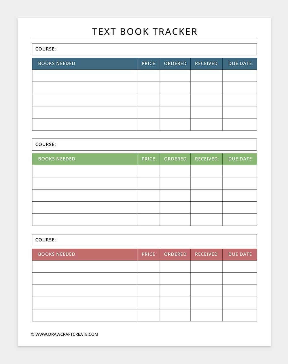 textbook tracker