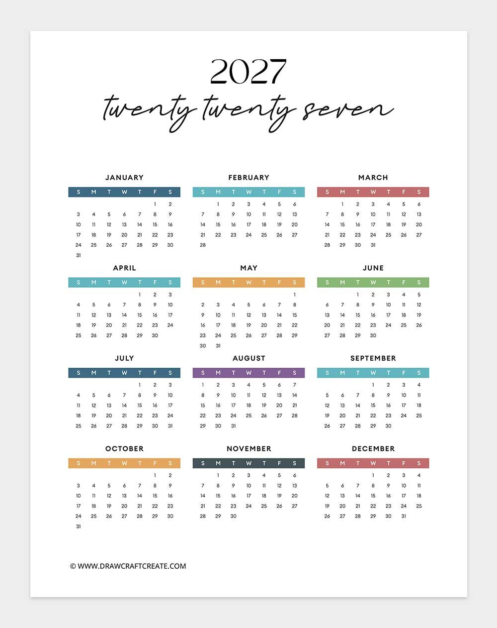 calendar 2027