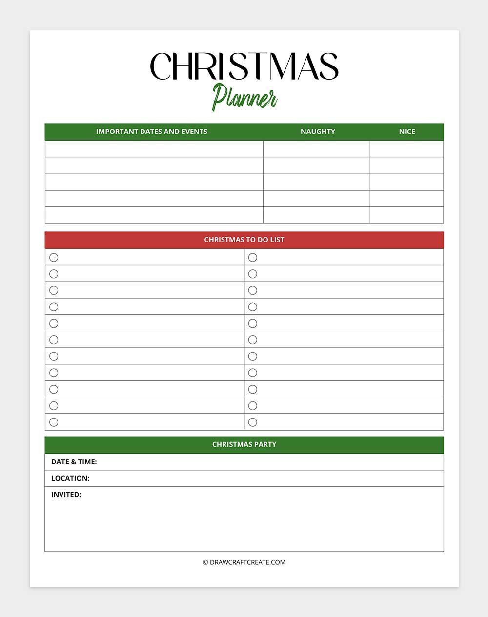Christmas planner