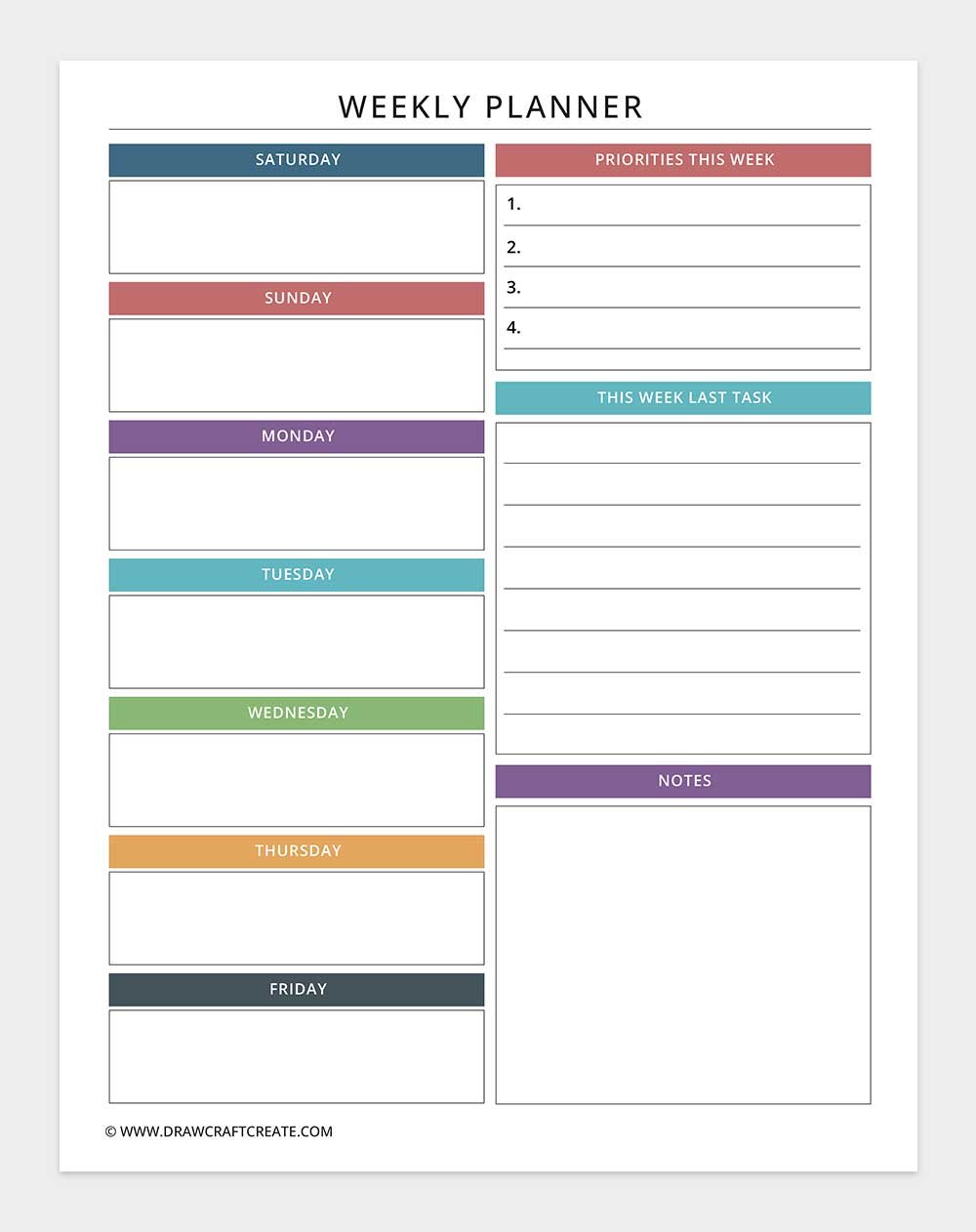 weekly planner