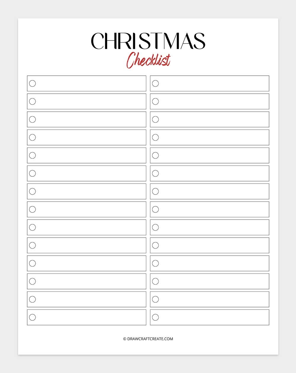 Christmas Checklist