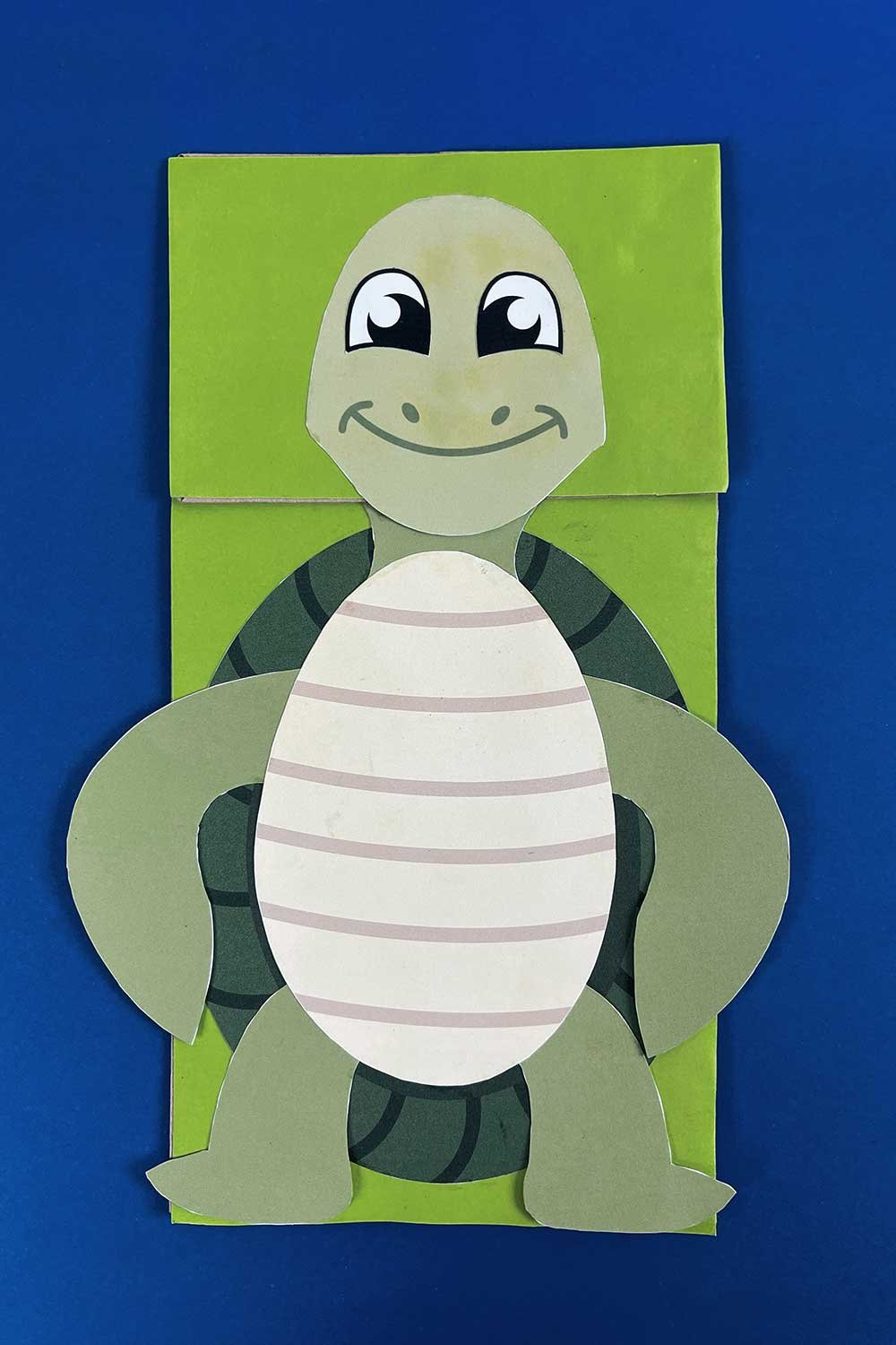 Turtle Paper Bag Puppet Craft Printable