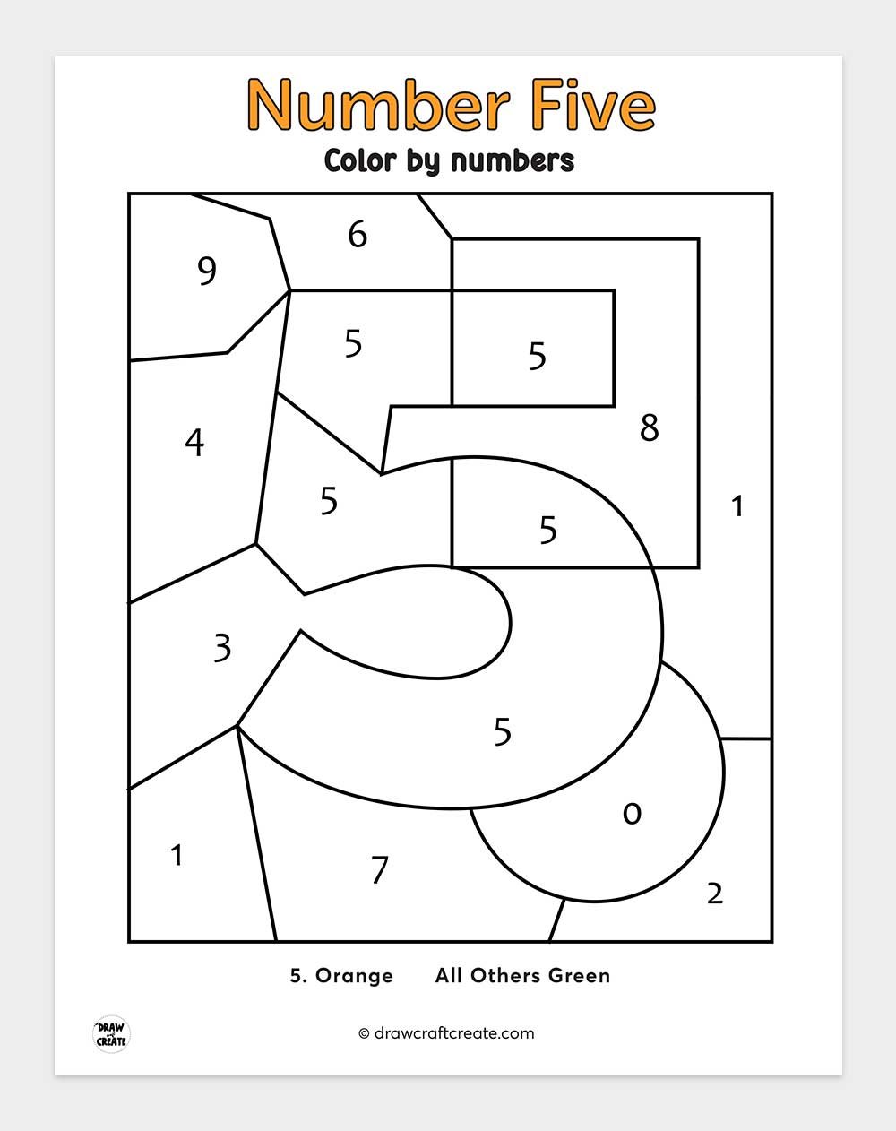 five color by number