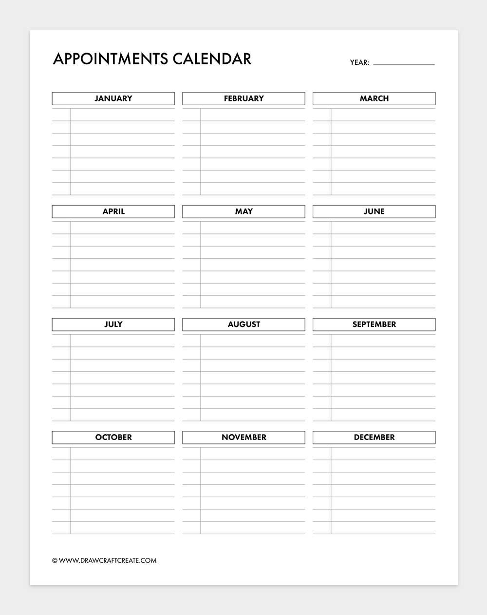 free printable appointment tracker template