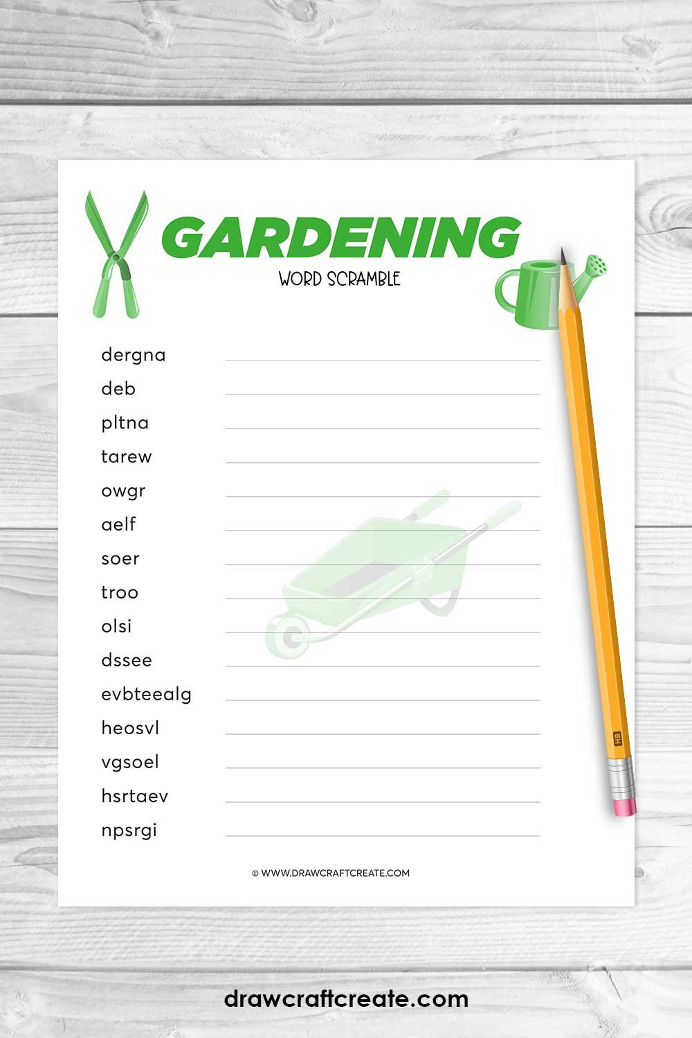 gardening word scramble