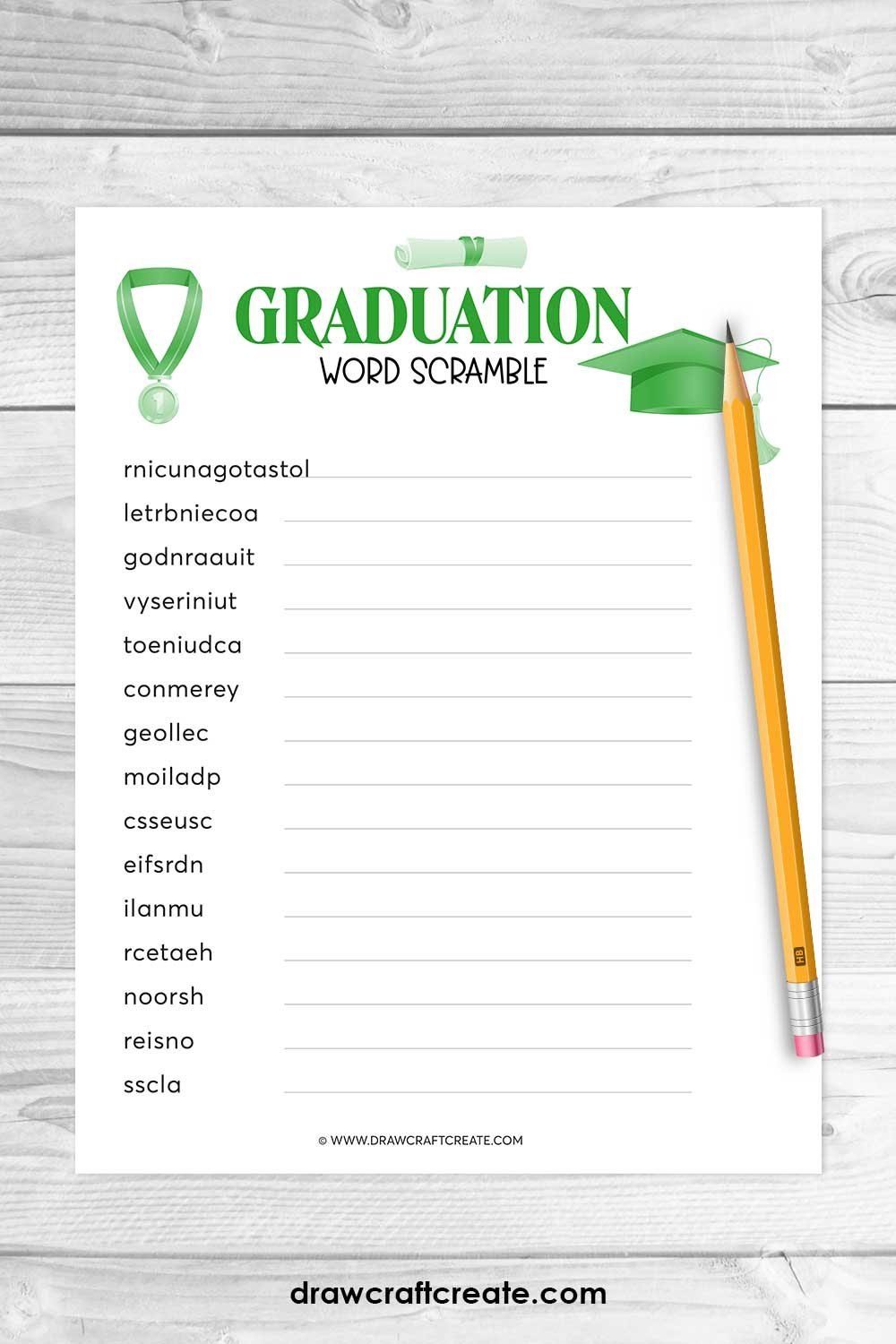 graduation word scramble