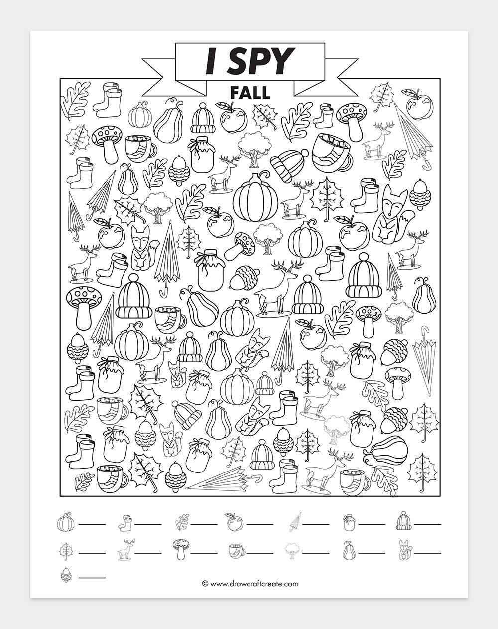 i spy fall printable