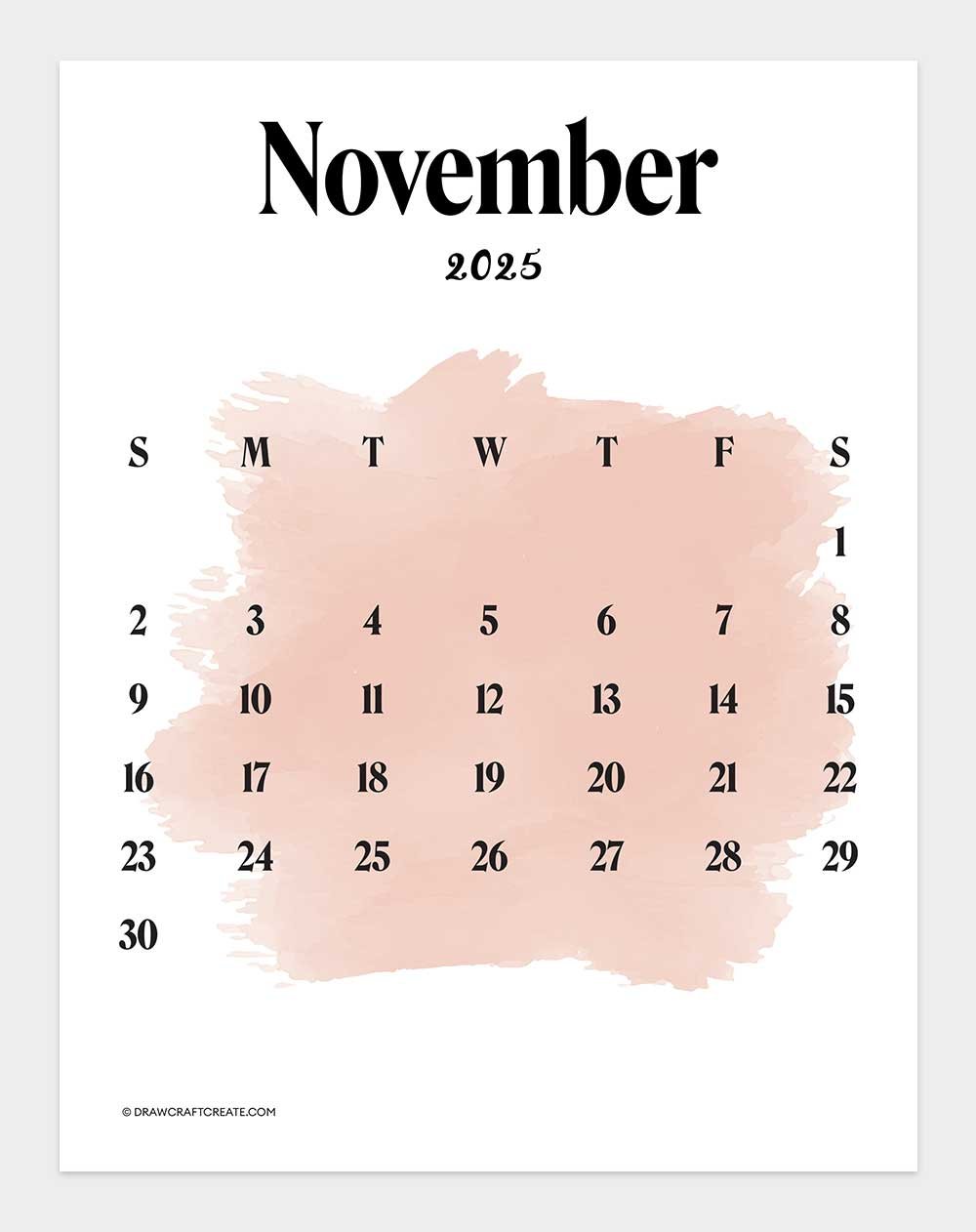 november 2025 calendar vertical