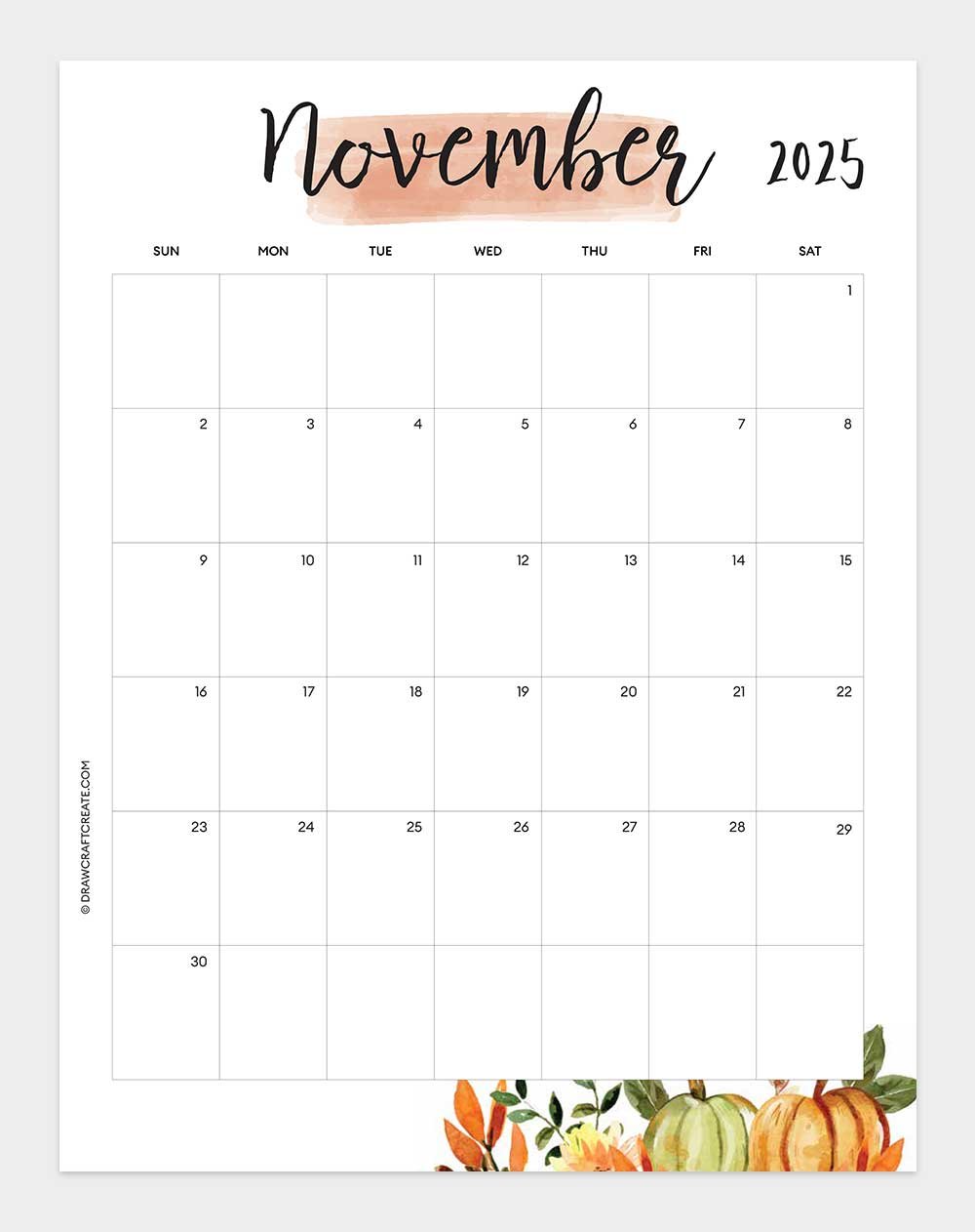 november 2025 calendar vertical