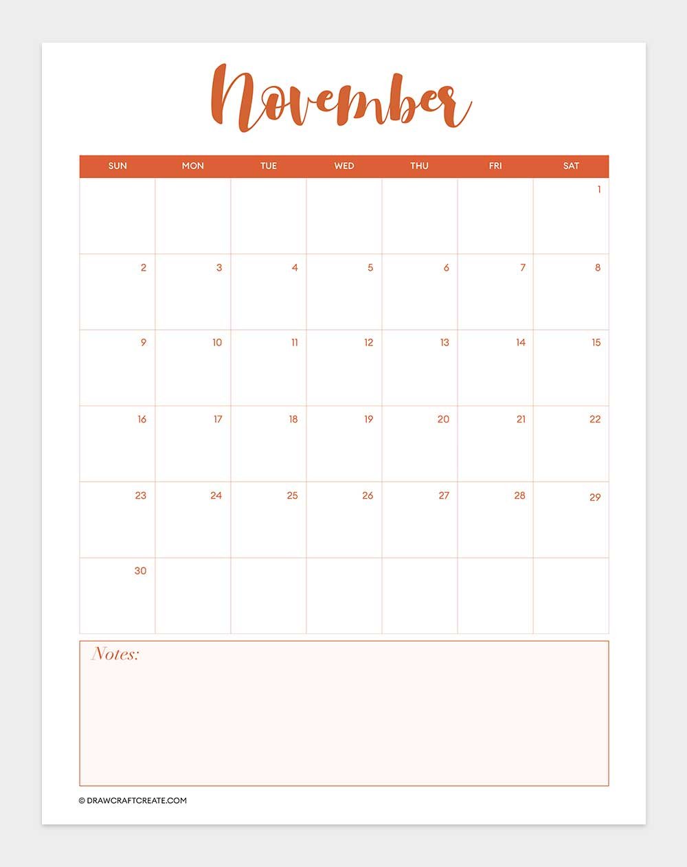 november 2025 calendar vertical