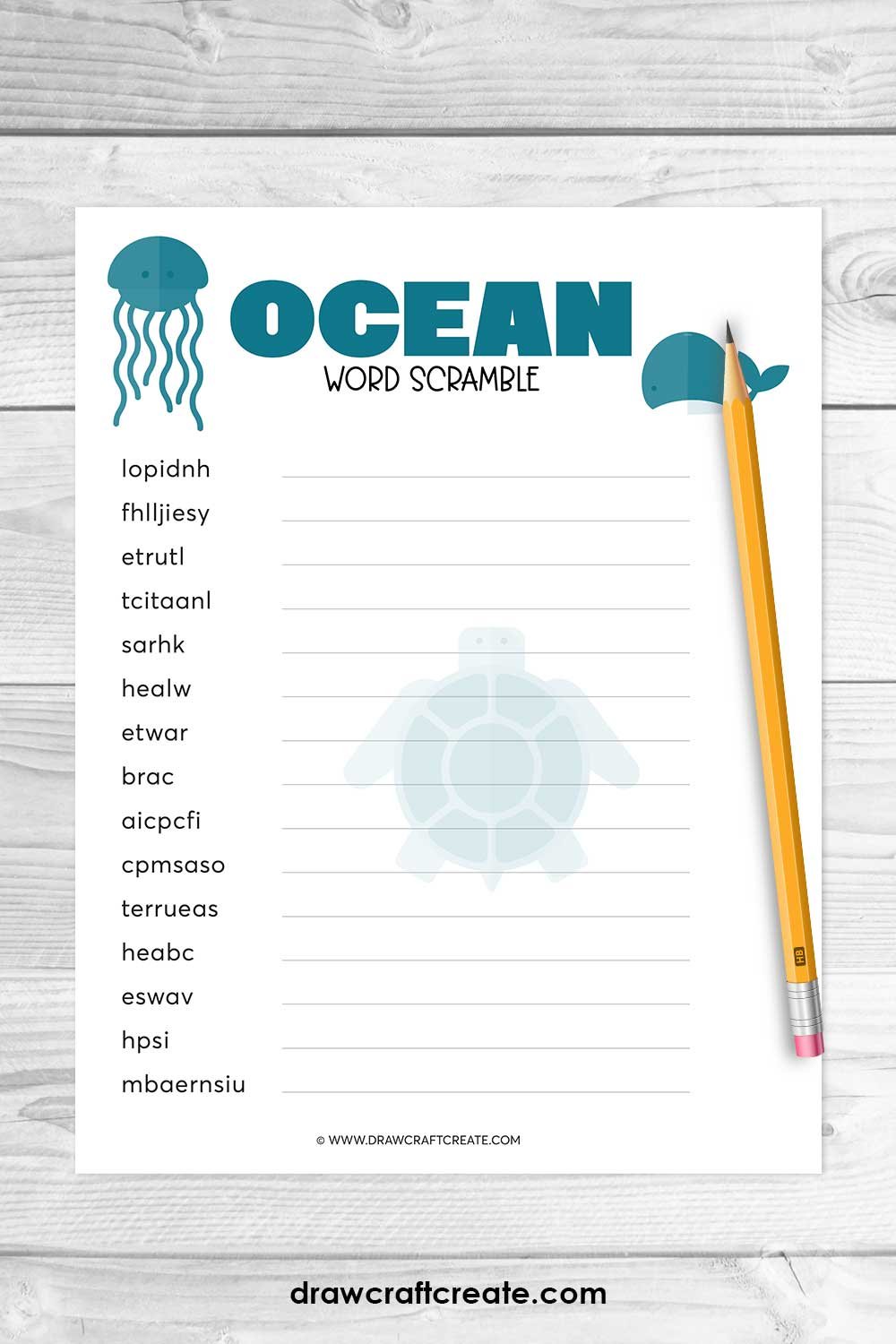 ocean word scramble