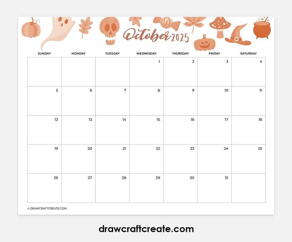 october 2025 calendar printable landscape