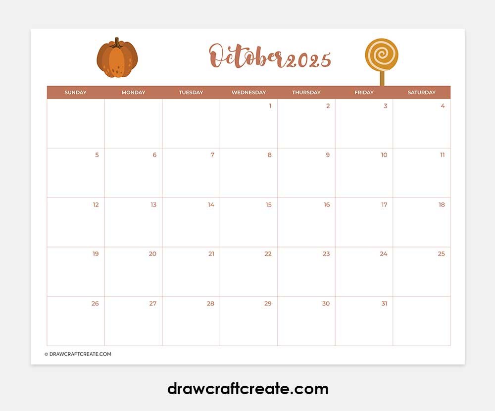 october 2025 calendar printable landscape