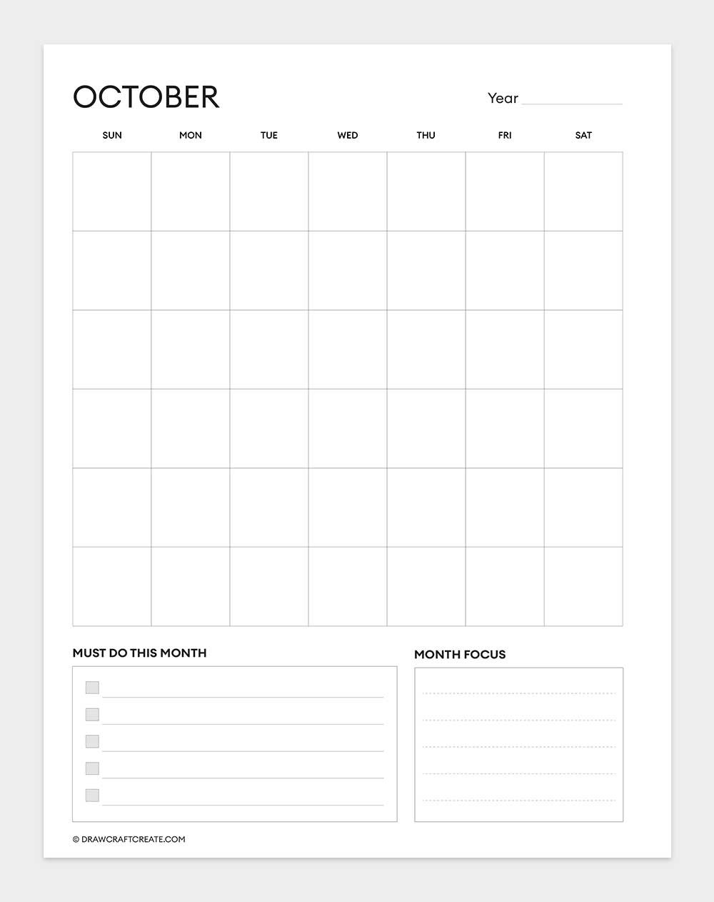 october 2025 calendar printable vertical