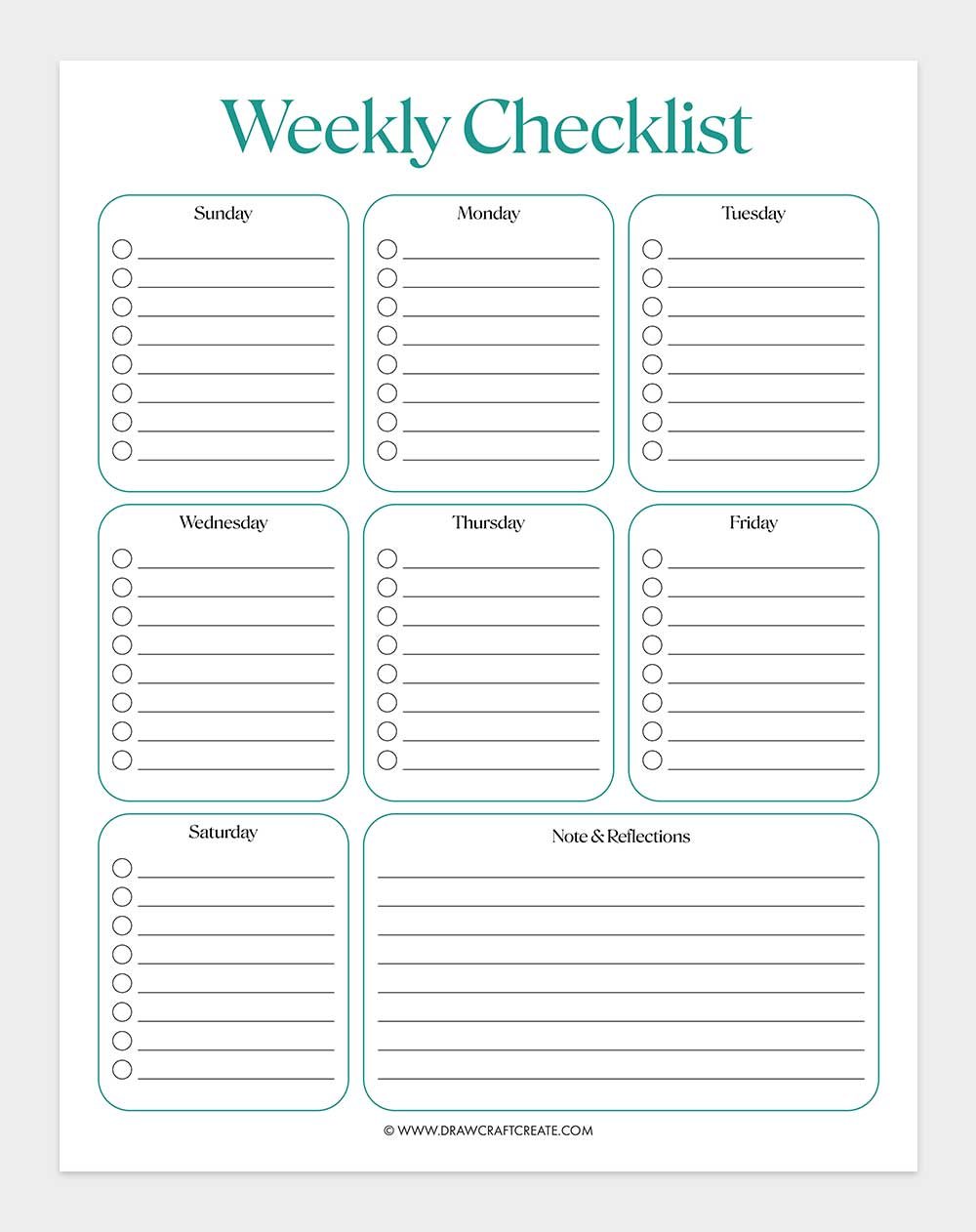 printable checklist template