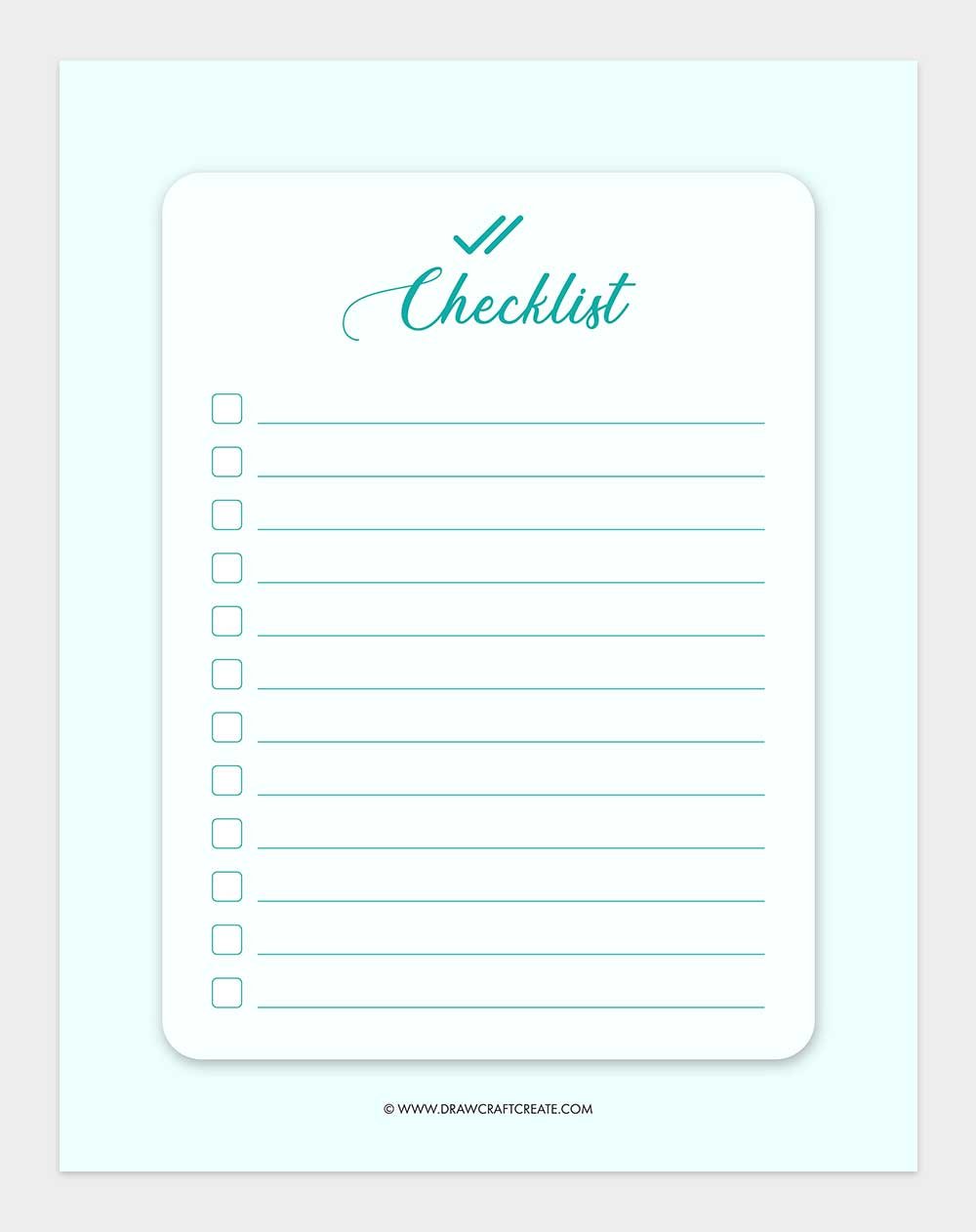 printable checklist template