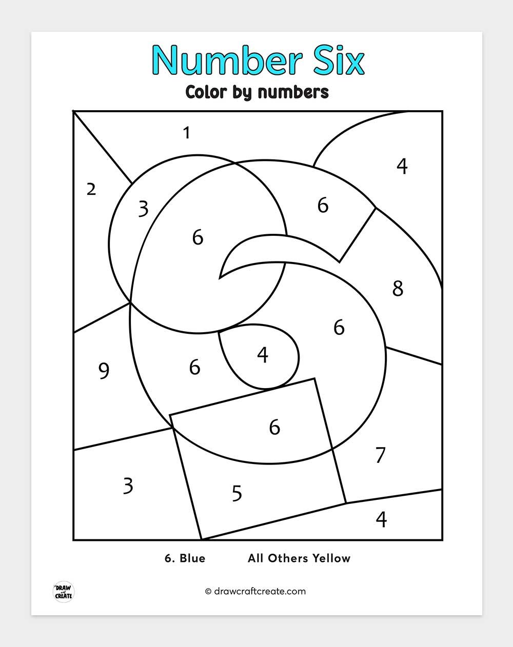 six color by number