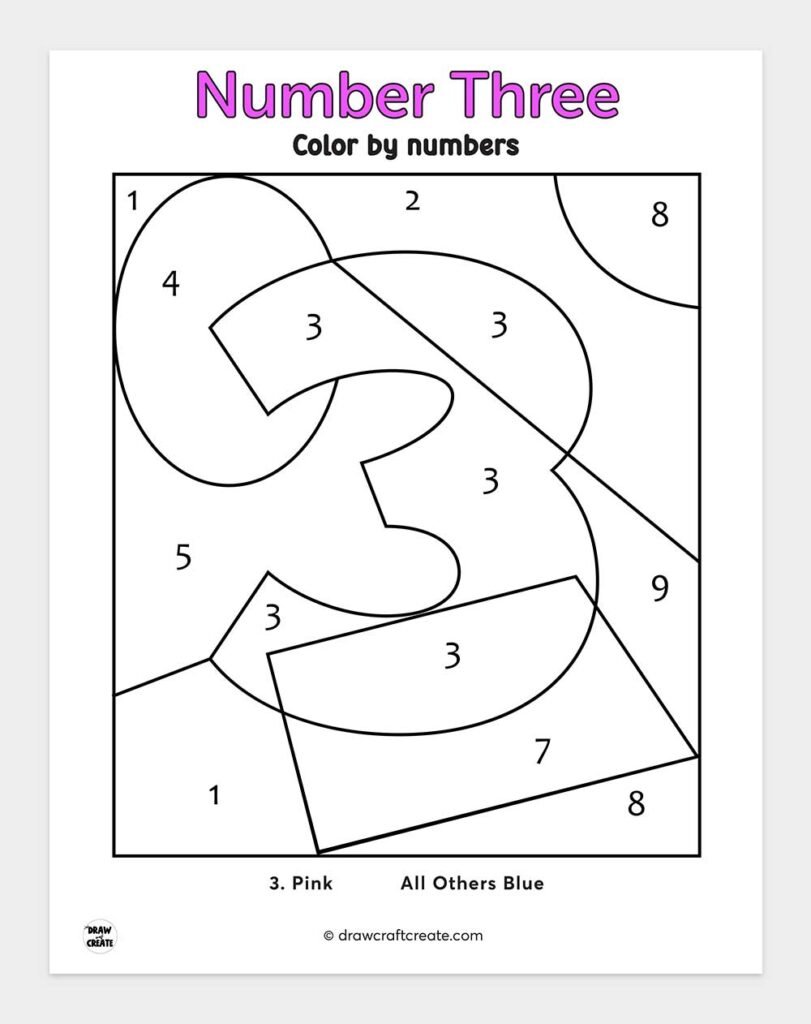 Free Printable Numbers Color By Number - Draw Craft Create
