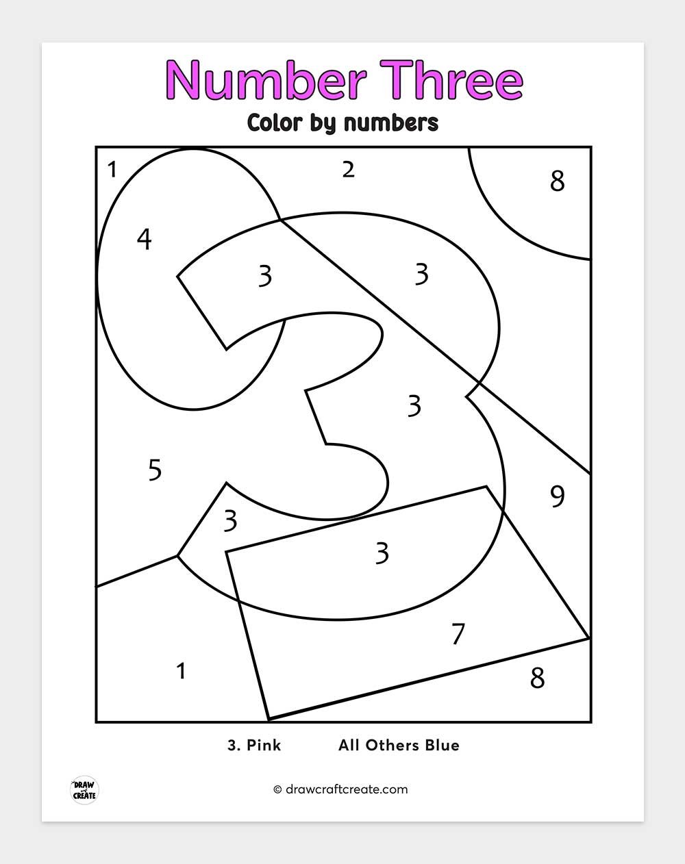 three color by number