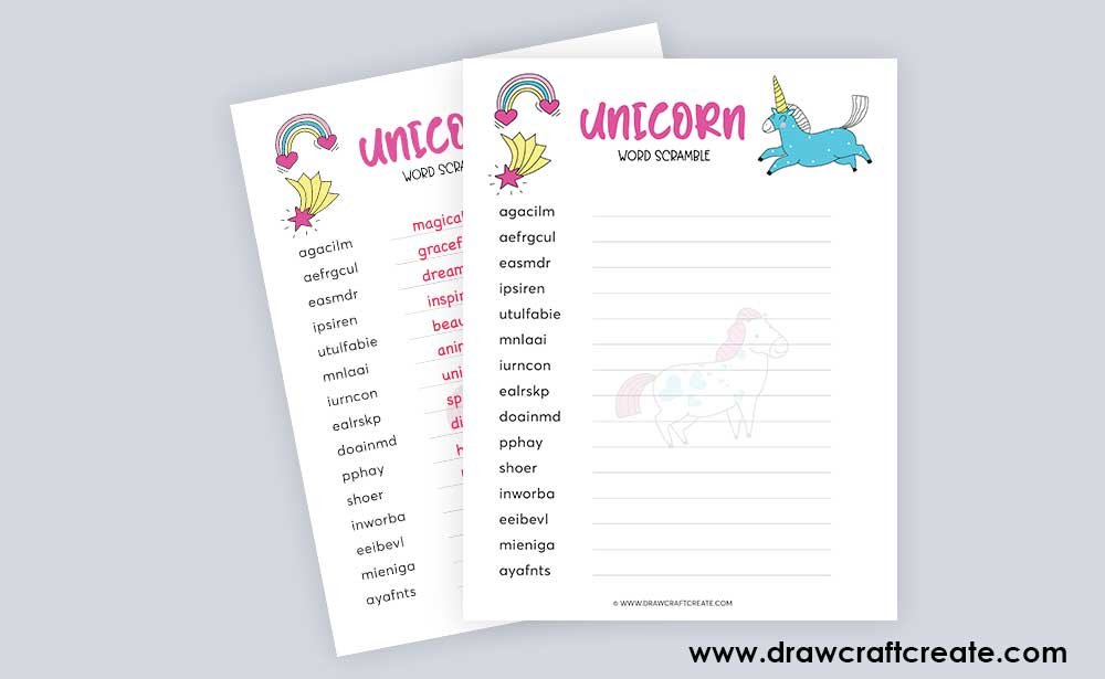 unicorn word scramble answer