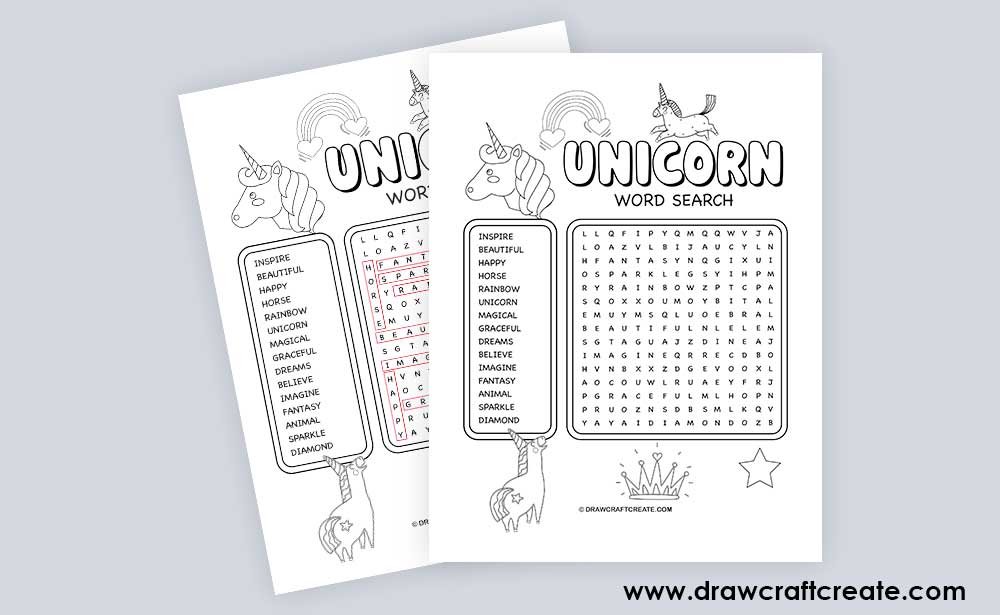 unicorn word search answer