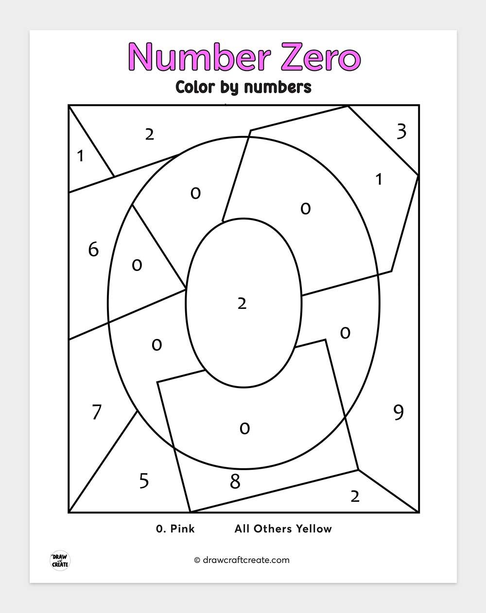 zero color by number