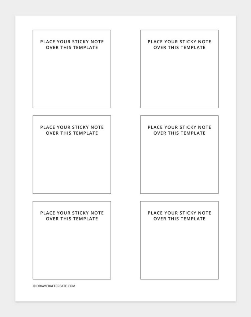 Free Printable Sticky Notes Template - Draw Craft Create