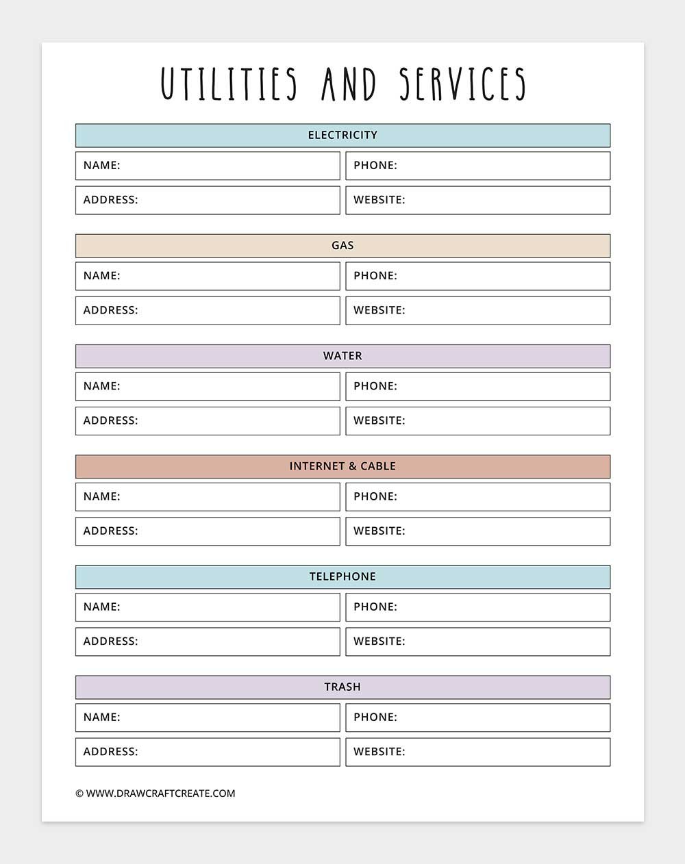 utilities and services